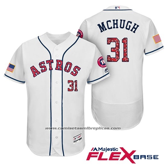Camiseta Beisbol Hombre Houston Astros 2017 Estrellas y Rayas Collin Mchugh Blanco Flex Base